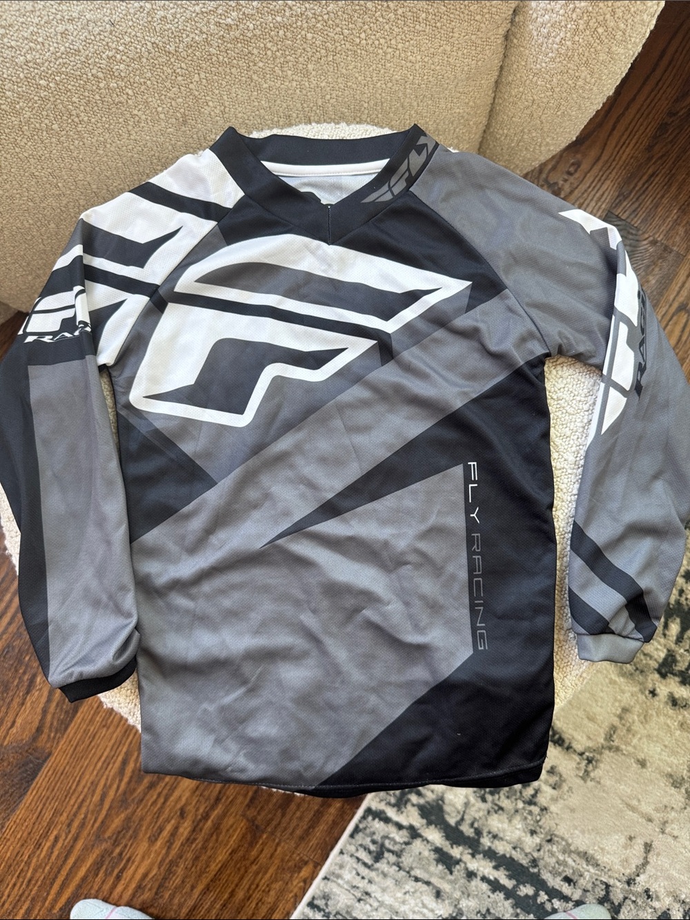 Youth Small Black & Gray Motocross Jersey